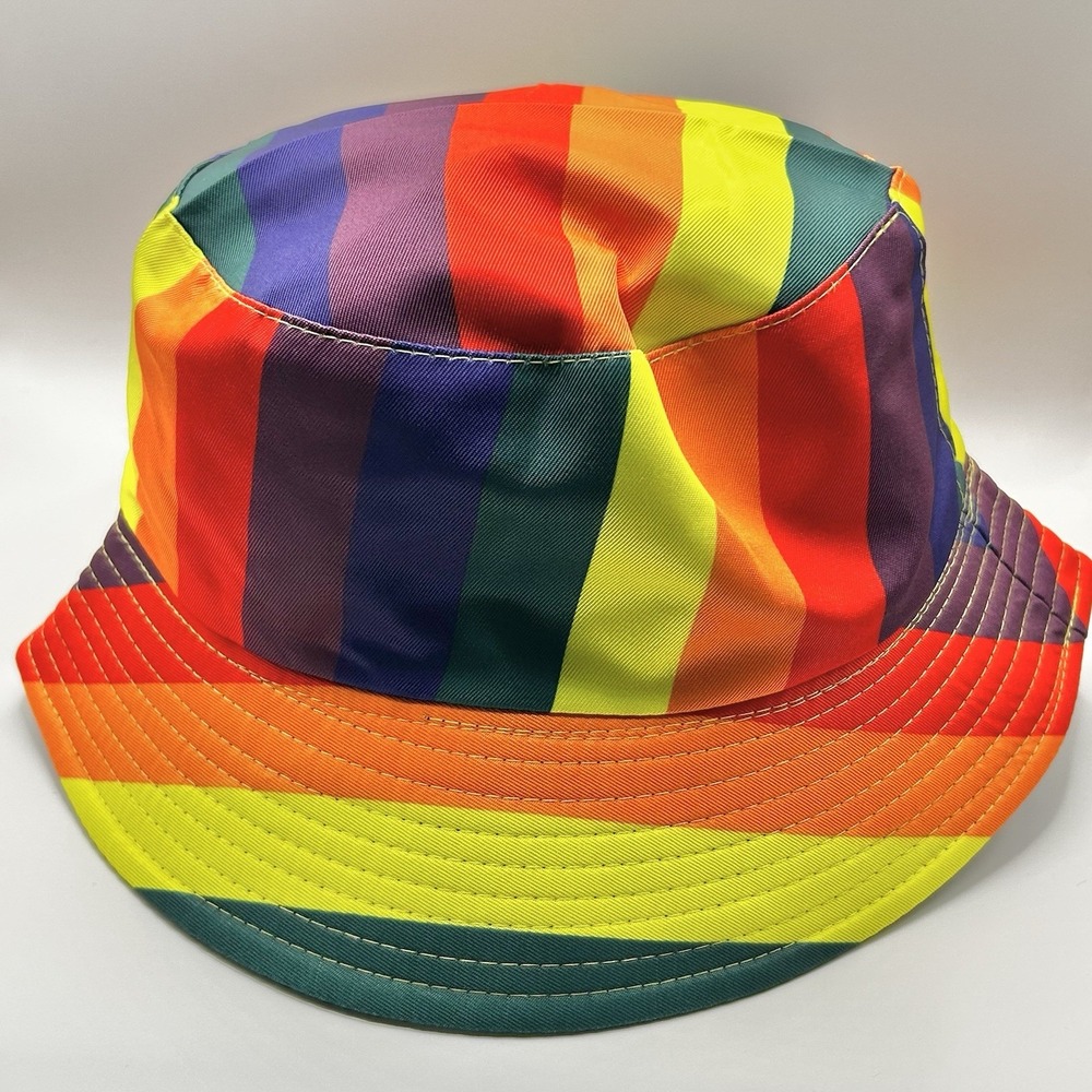 Rainbow Pattern Design Stripes Bucket Hat Cap One Size Adult Outdoors Casual